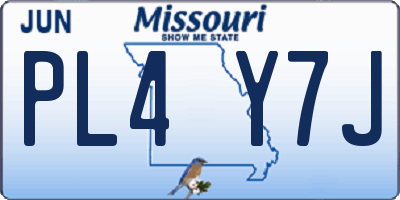 MO license plate PL4Y7J
