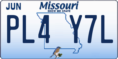 MO license plate PL4Y7L