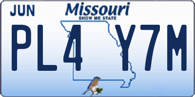 MO license plate PL4Y7M