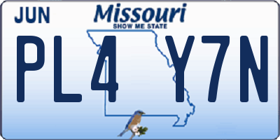 MO license plate PL4Y7N