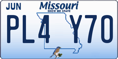 MO license plate PL4Y7O