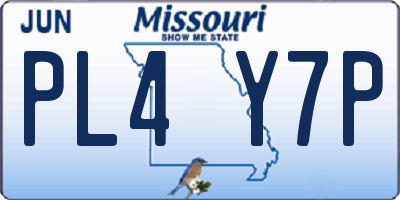 MO license plate PL4Y7P