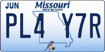 MO license plate PL4Y7R