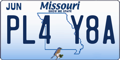 MO license plate PL4Y8A