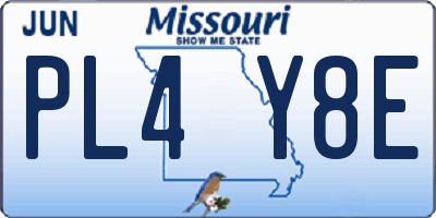 MO license plate PL4Y8E