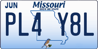 MO license plate PL4Y8L