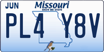 MO license plate PL4Y8V