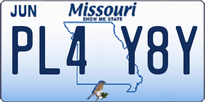 MO license plate PL4Y8Y