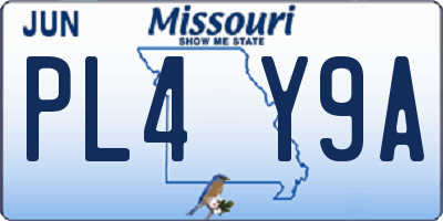 MO license plate PL4Y9A