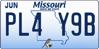 MO license plate PL4Y9B