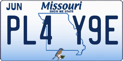 MO license plate PL4Y9E
