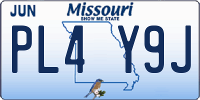 MO license plate PL4Y9J
