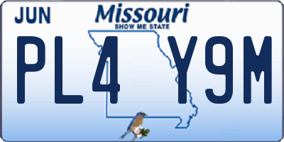 MO license plate PL4Y9M