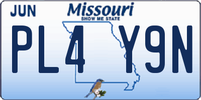 MO license plate PL4Y9N