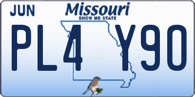 MO license plate PL4Y9O