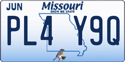 MO license plate PL4Y9Q