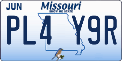 MO license plate PL4Y9R