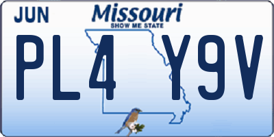 MO license plate PL4Y9V