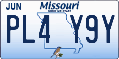 MO license plate PL4Y9Y
