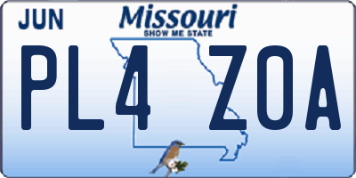 MO license plate PL4Z0A