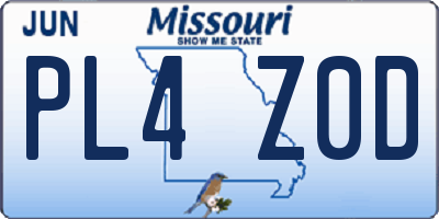 MO license plate PL4Z0D