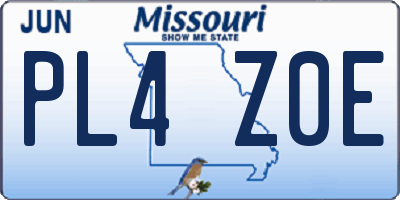MO license plate PL4Z0E