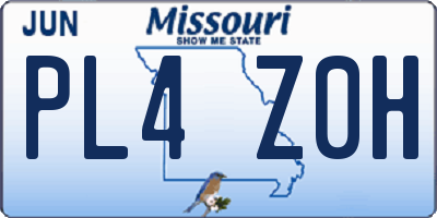 MO license plate PL4Z0H