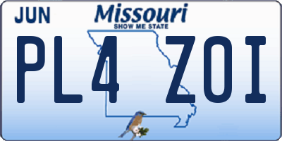 MO license plate PL4Z0I