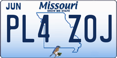 MO license plate PL4Z0J