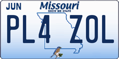 MO license plate PL4Z0L