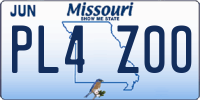 MO license plate PL4Z0O
