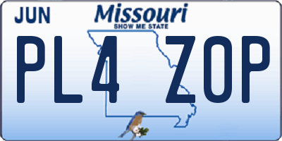 MO license plate PL4Z0P
