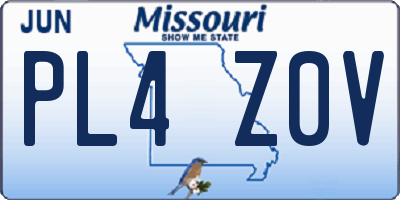 MO license plate PL4Z0V