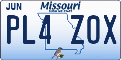 MO license plate PL4Z0X