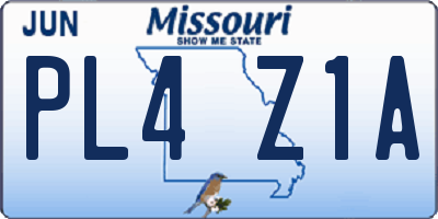 MO license plate PL4Z1A