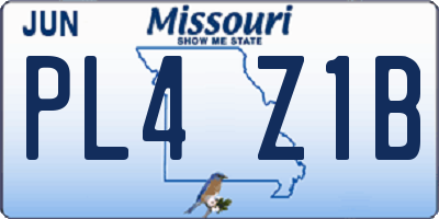 MO license plate PL4Z1B
