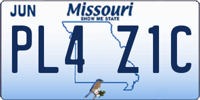 MO license plate PL4Z1C
