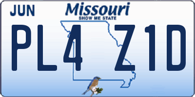 MO license plate PL4Z1D