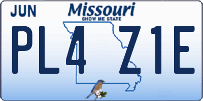 MO license plate PL4Z1E