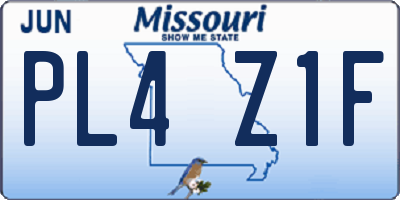 MO license plate PL4Z1F