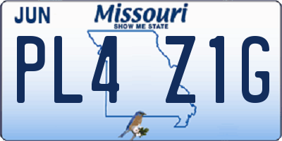 MO license plate PL4Z1G