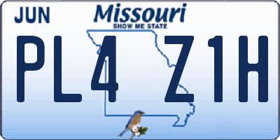 MO license plate PL4Z1H