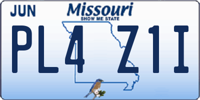 MO license plate PL4Z1I