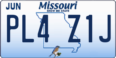 MO license plate PL4Z1J