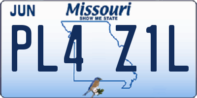 MO license plate PL4Z1L