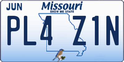 MO license plate PL4Z1N