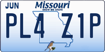 MO license plate PL4Z1P