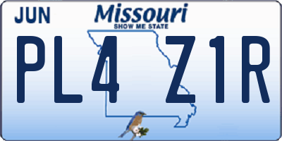 MO license plate PL4Z1R