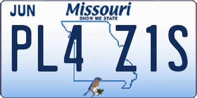 MO license plate PL4Z1S