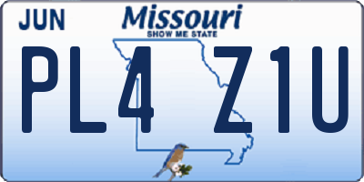MO license plate PL4Z1U